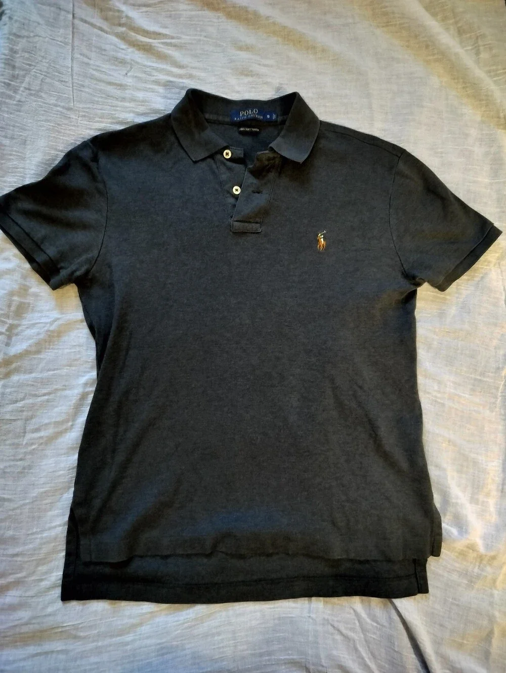 EUC Polo by Ralph Lauren Charcoal Gray Large Polo Pony Logo 100% Cotton - Small